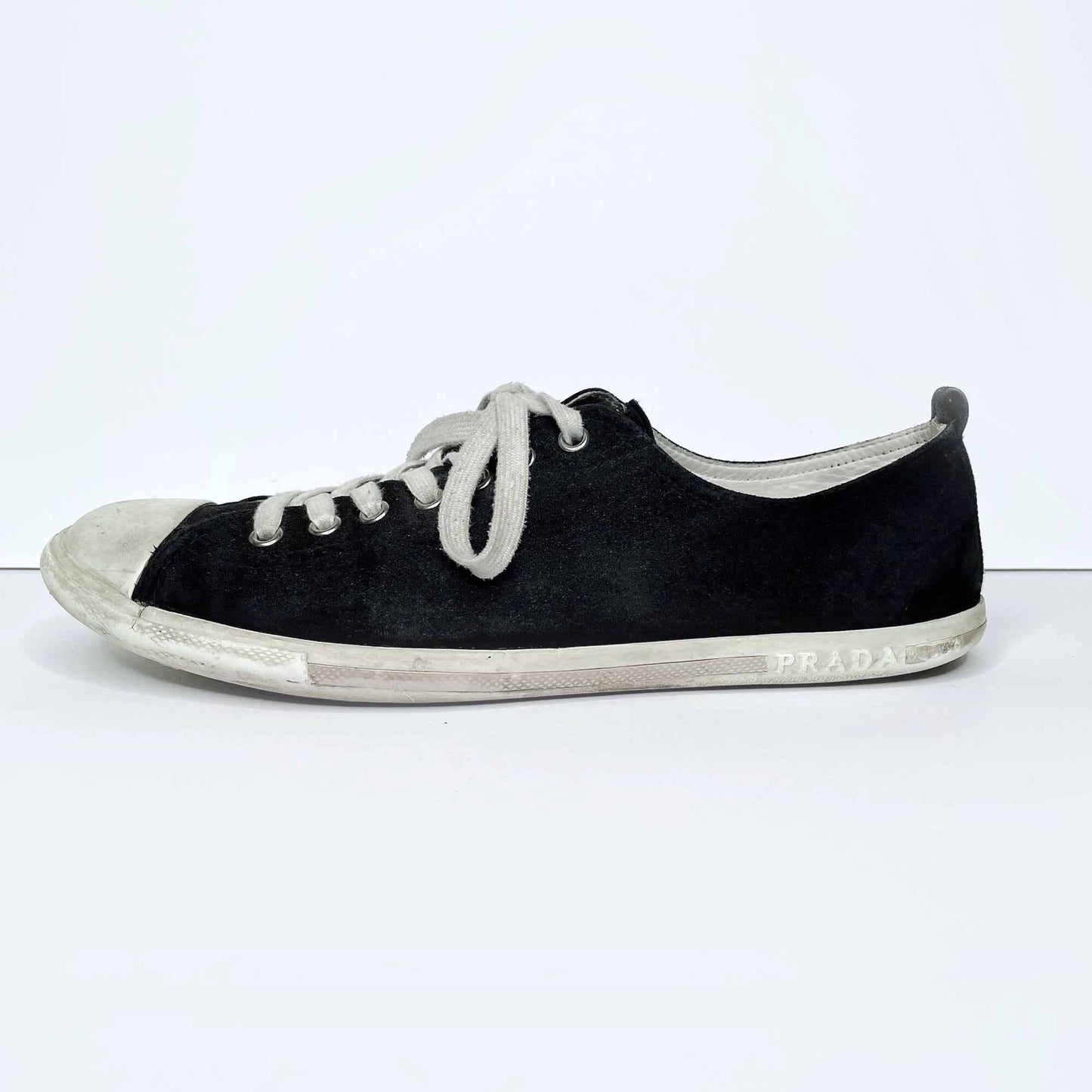 prada men's low profile suede sneakers - size 9.5