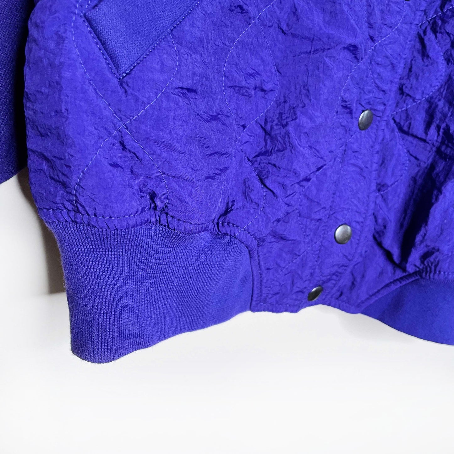 vintage 80s puma purple quilted sweatshirt jacket - size medium