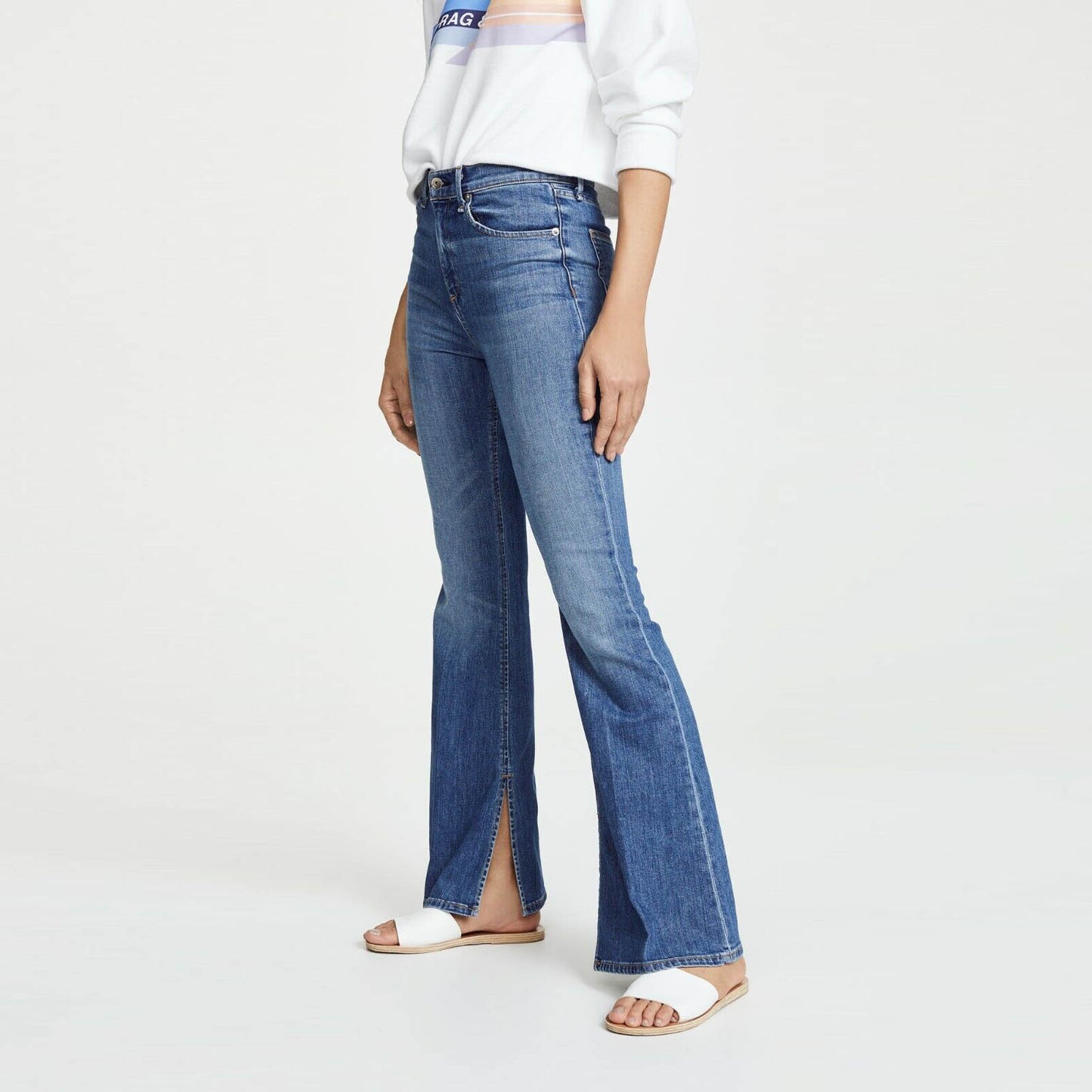 rag & bone ambra bella high rise flare jeans - size 24