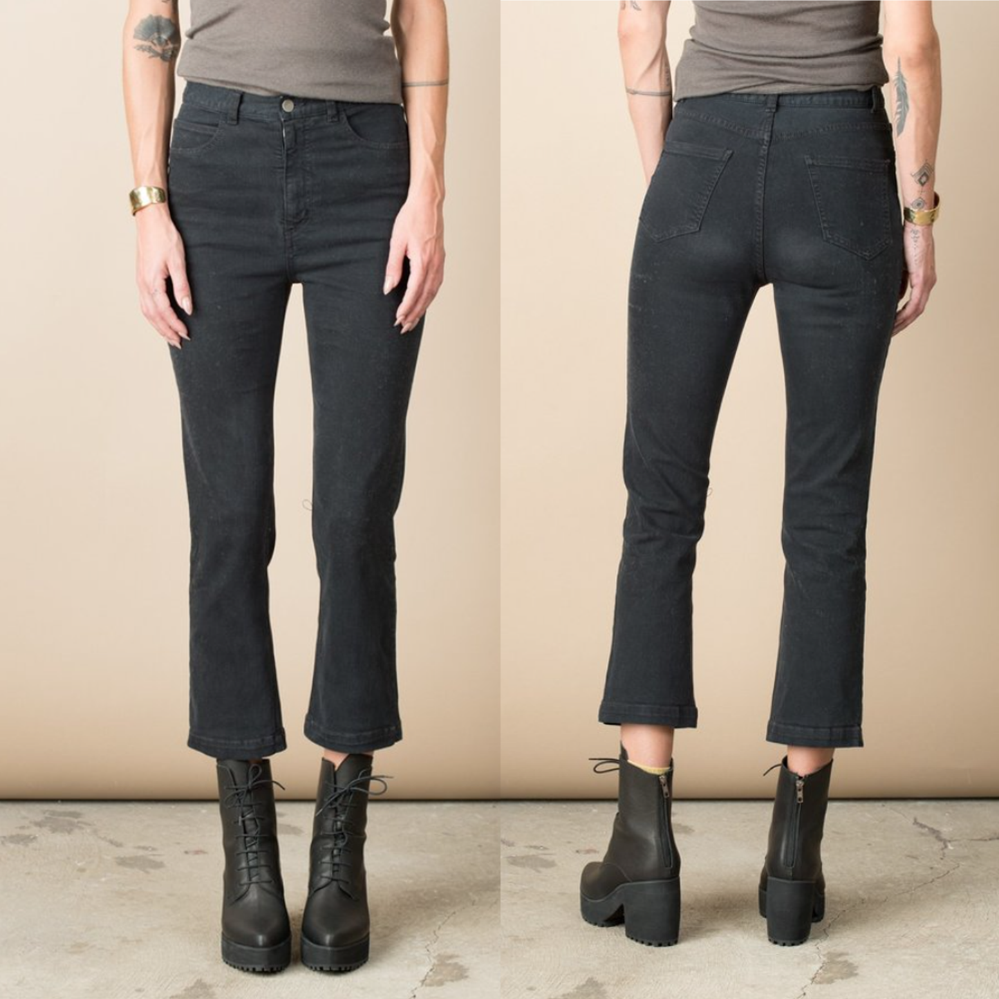 rachel comey bismark black high rise cropped jeans - size 4