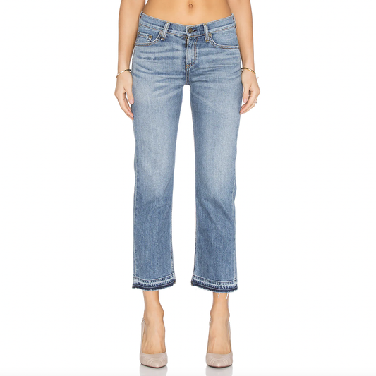 rag & bone crop straight leg jeans in belgrave - size 28