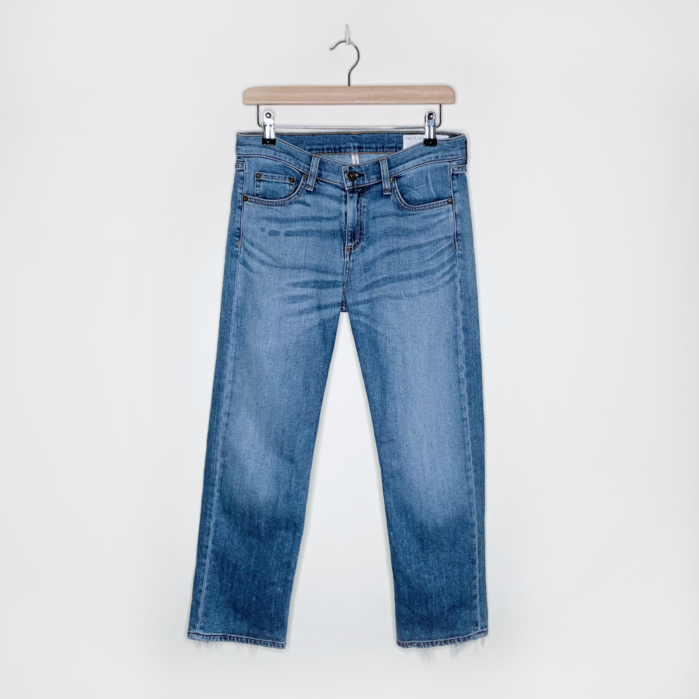 rag & bone crop straight leg jeans in belgrave - size 28