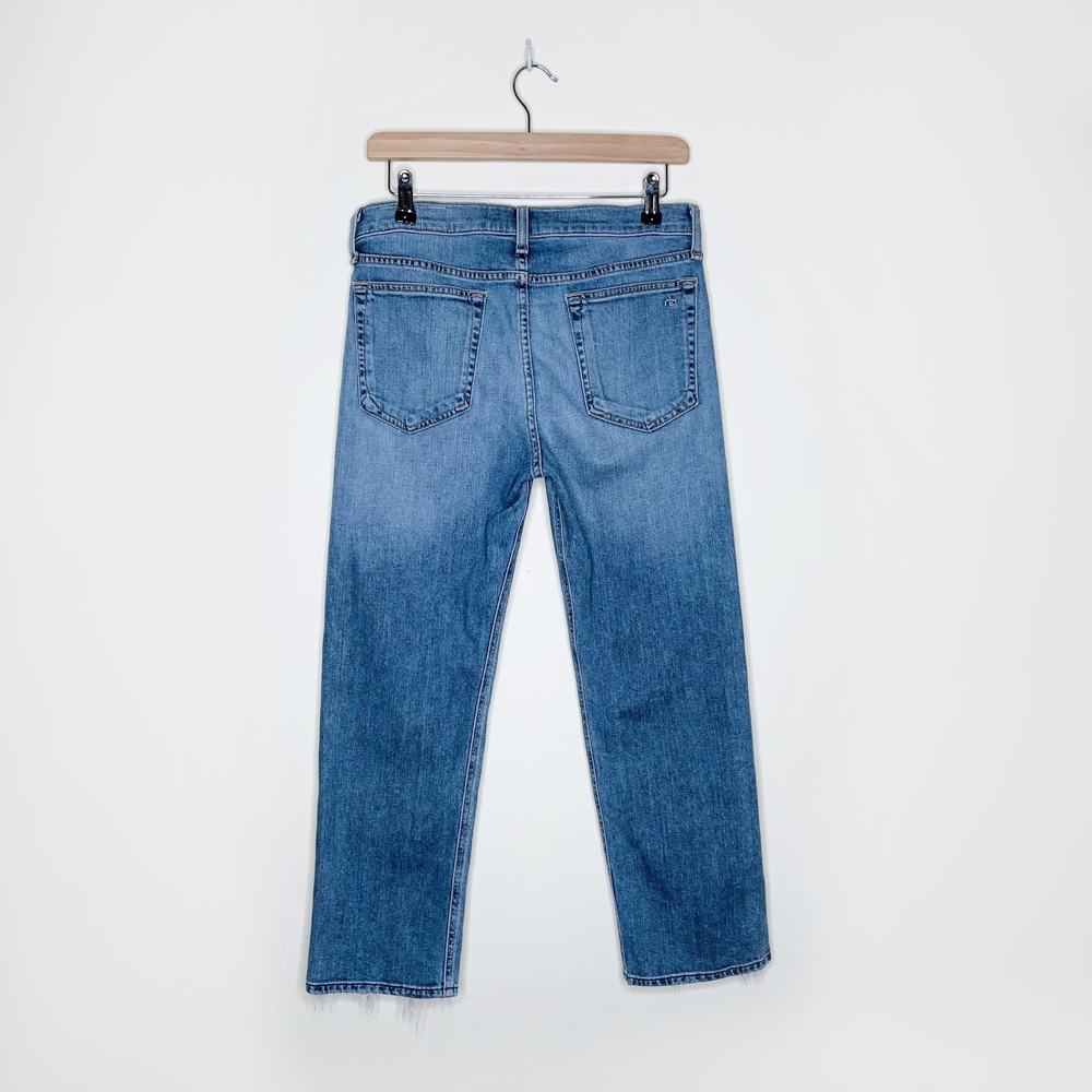 rag & bone crop straight leg jeans in belgrave - size 28