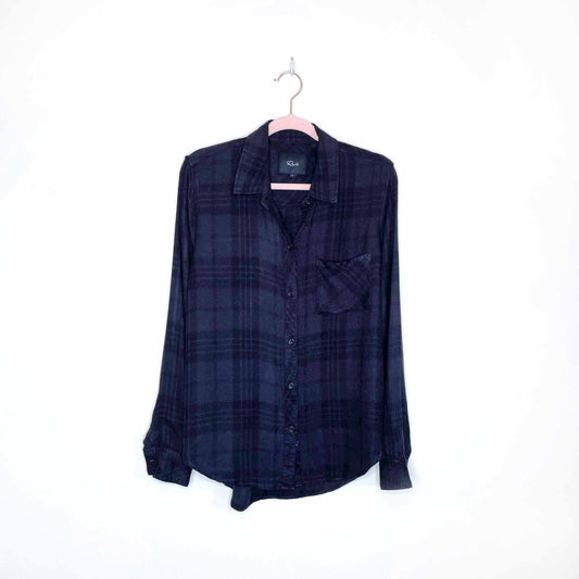 rails hunter plaid button down in charcoal shadow - size small