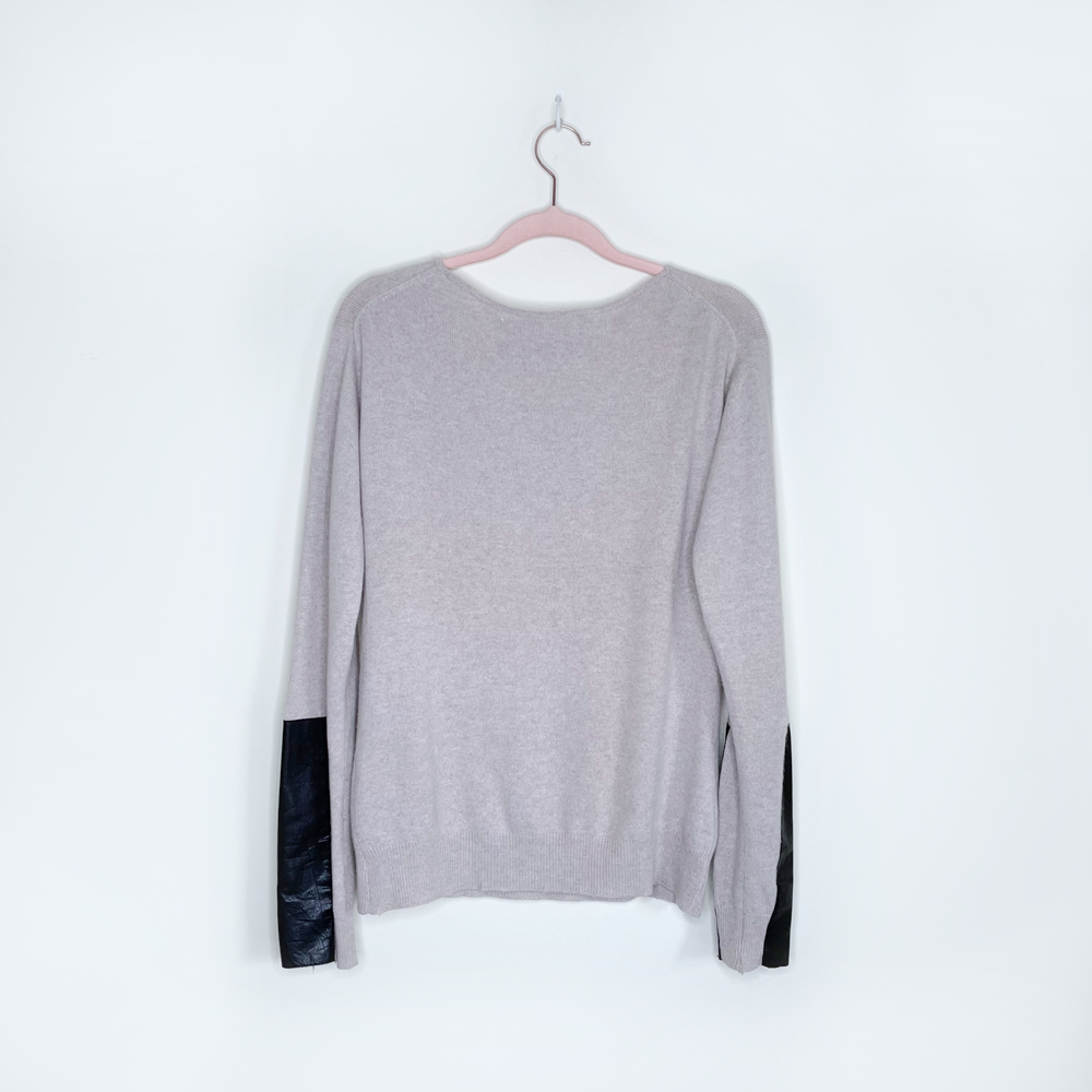 reformation cashmere sweater with leather cuffs - size xs/sm