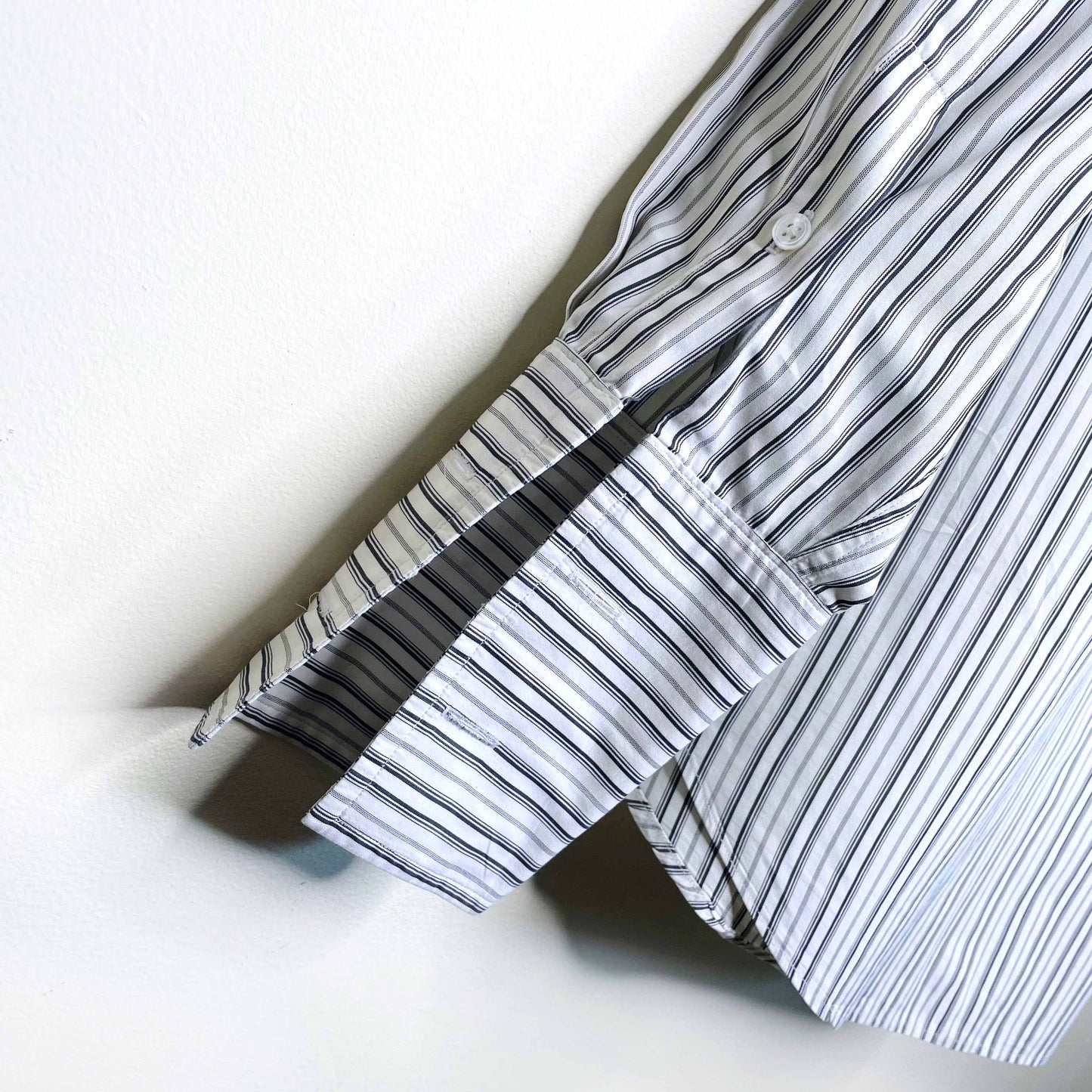 men's ralph lauren purple label striped shirt with french cuff - size 16.5