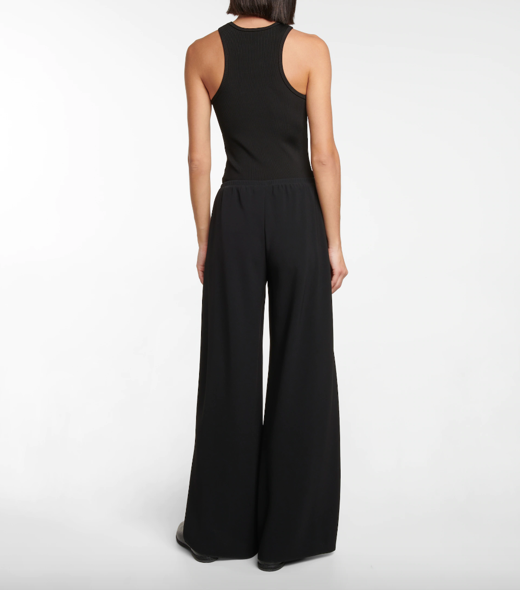 the row black high rise wide leg gala pants - size xl