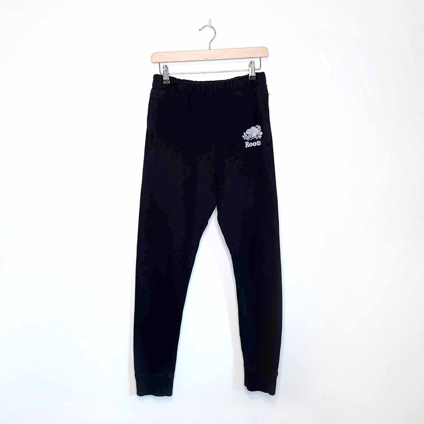 men's roots black park slim sweatpant - size xs