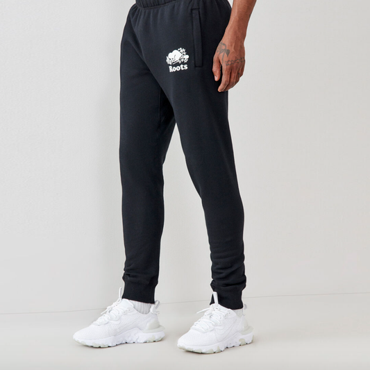 men's roots black park slim sweatpant - size xs