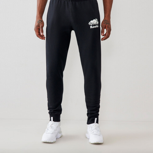 men's roots black park slim sweatpant - size xs