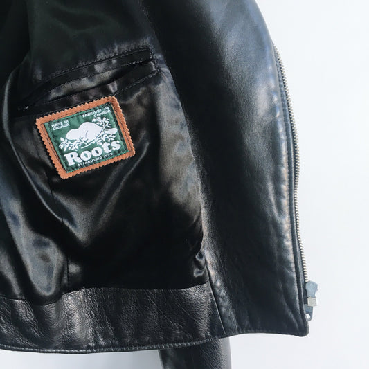 Roots Leather Moto Jacket - size 2