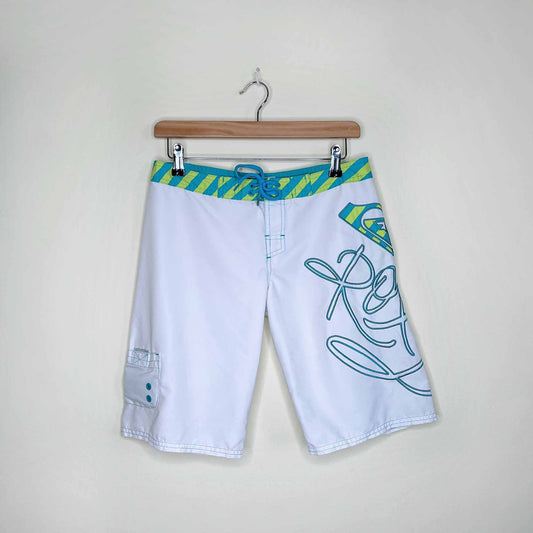 y2k roxy low rise long board shorts with wax comb - size 3