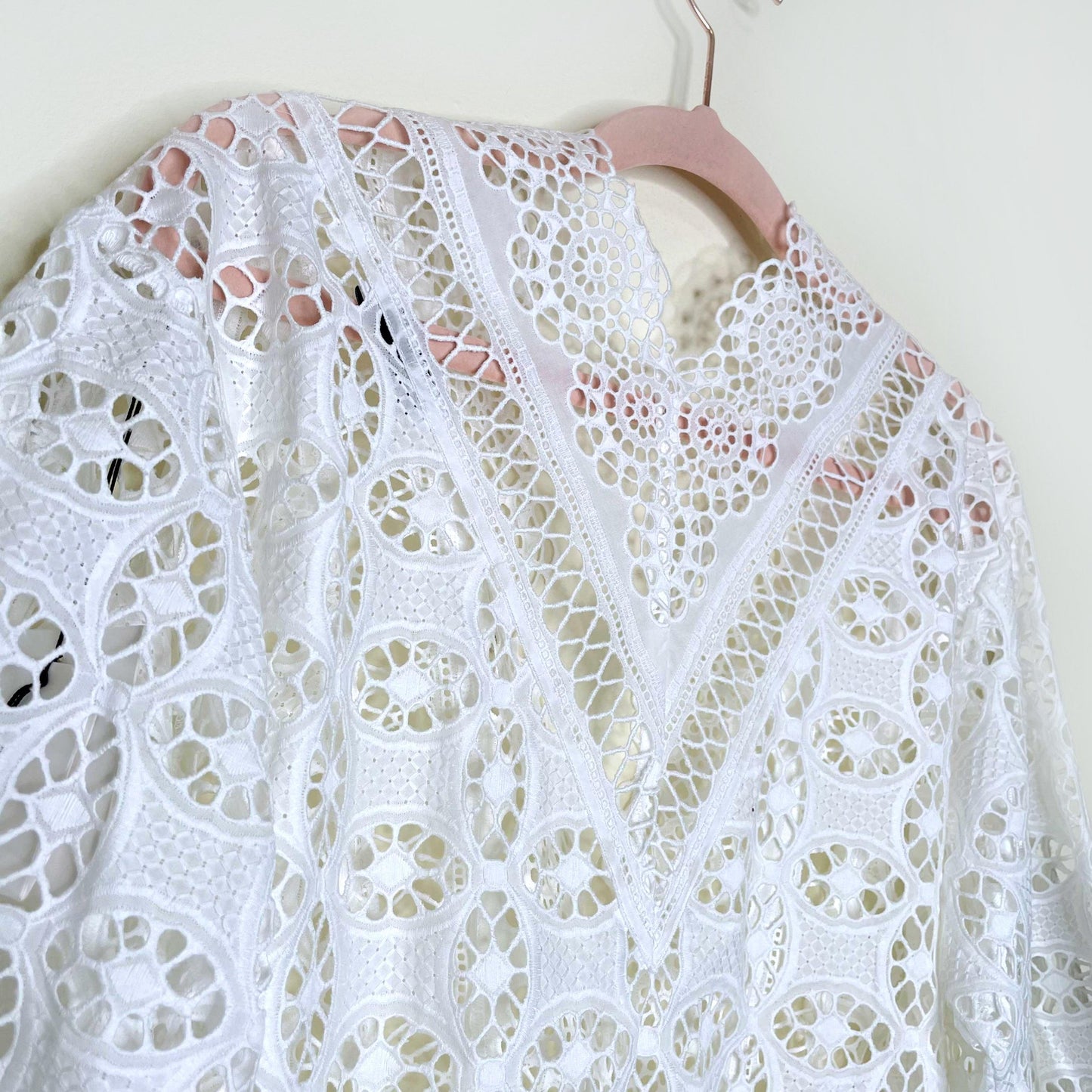nwt sandro crochet lace single button wrap blouse - size 3 (large