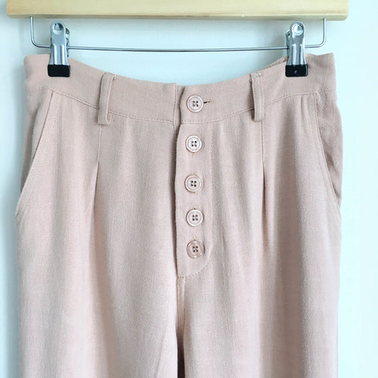 NWT Sans Souci high waist button pleat front pant - size Small