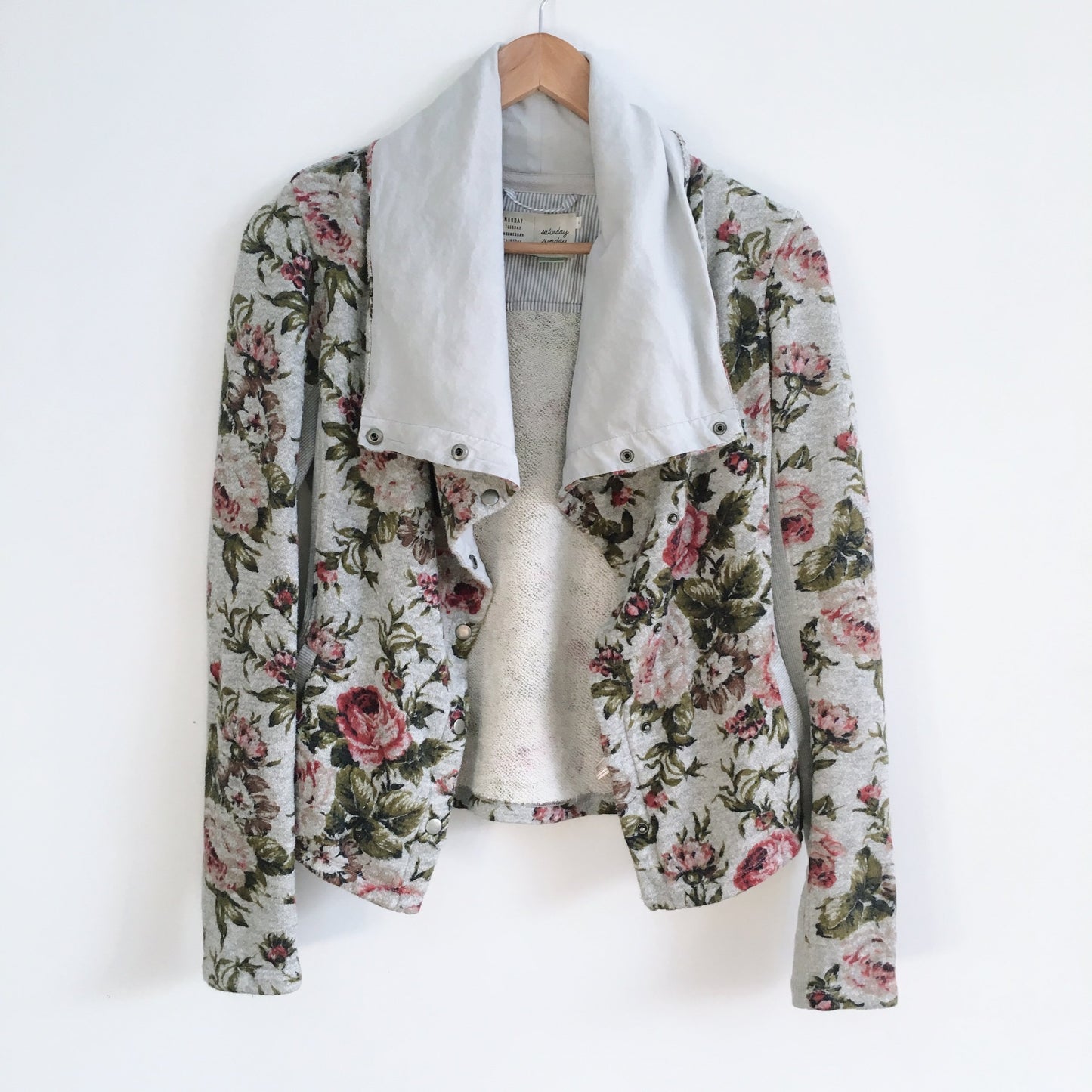 Saturday Sunday Floral Moto Jacket - size Medium - Anthropologie