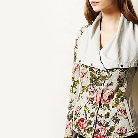 Saturday Sunday Floral Moto Jacket - size Medium - Anthropologie