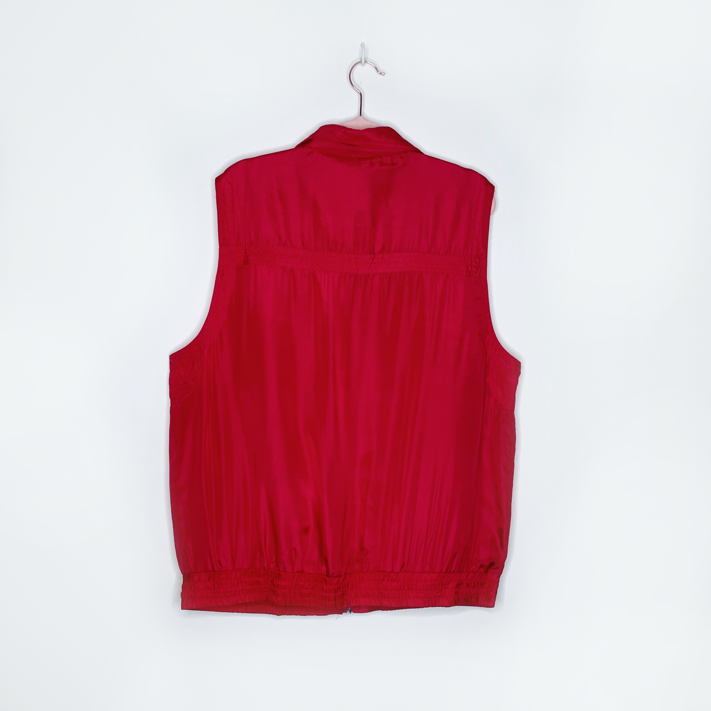 nwt vintage deadstock evr red silk top vest and track pant set - size medium