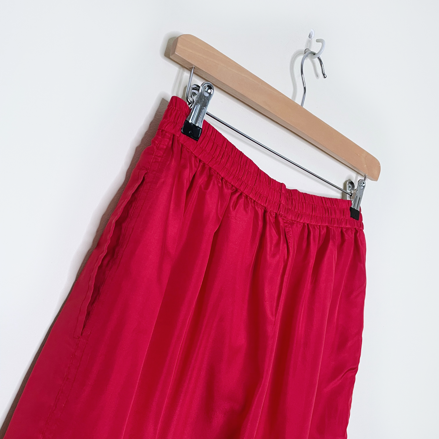 nwt vintage deadstock evr red silk top vest and track pant set - size medium