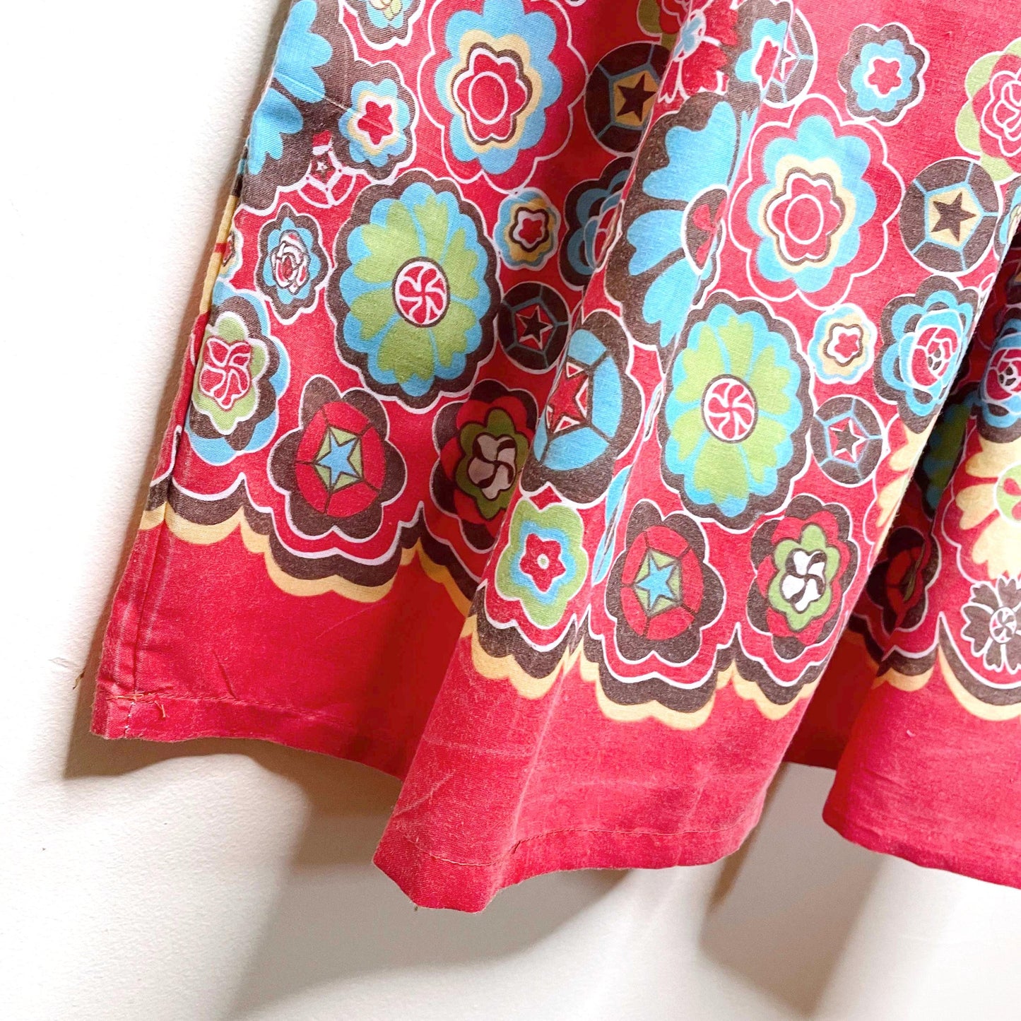 vintage sindrella ruched floral midi sundress w pockets - size sm/med