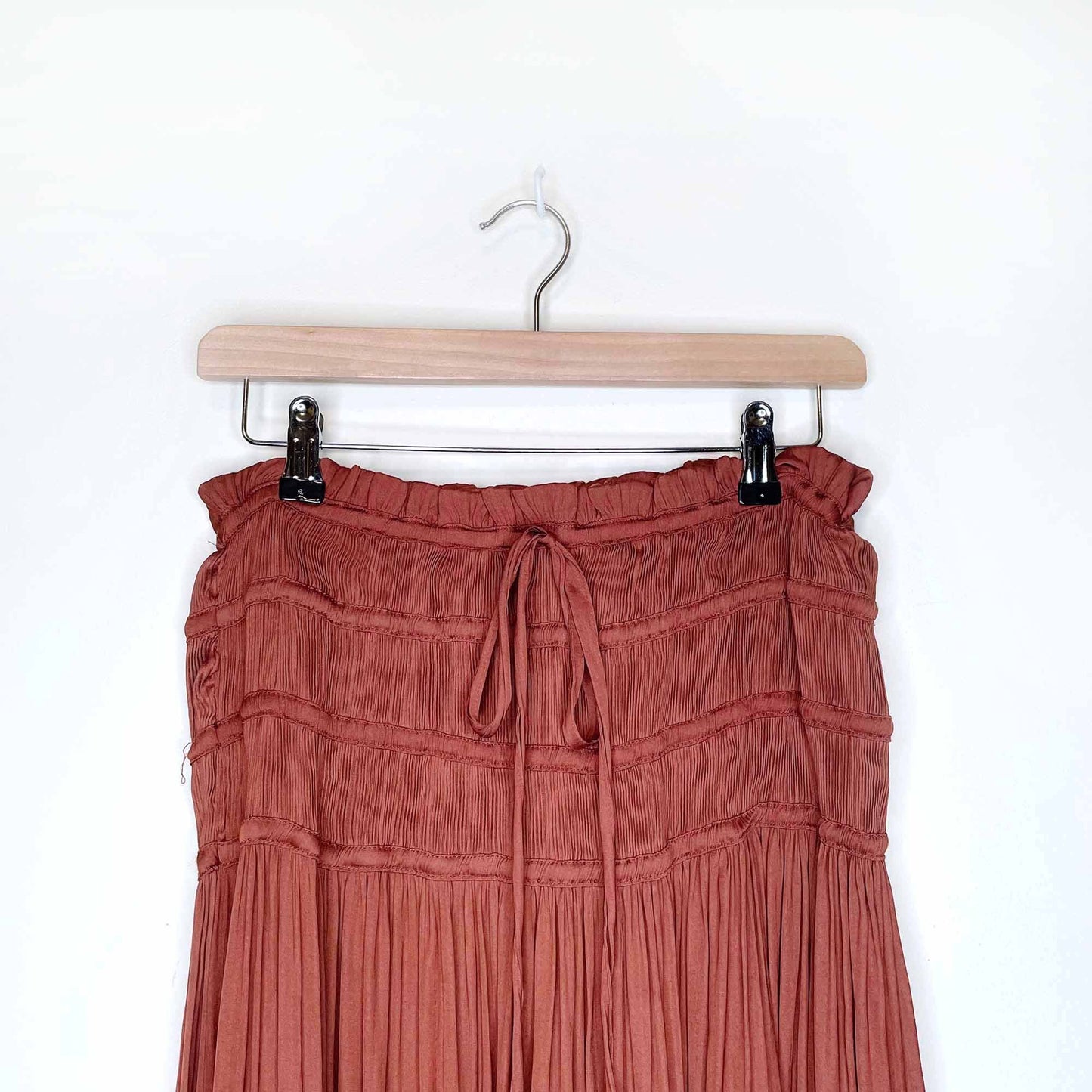 current air boho ruched waistband maxi skirt - size medium