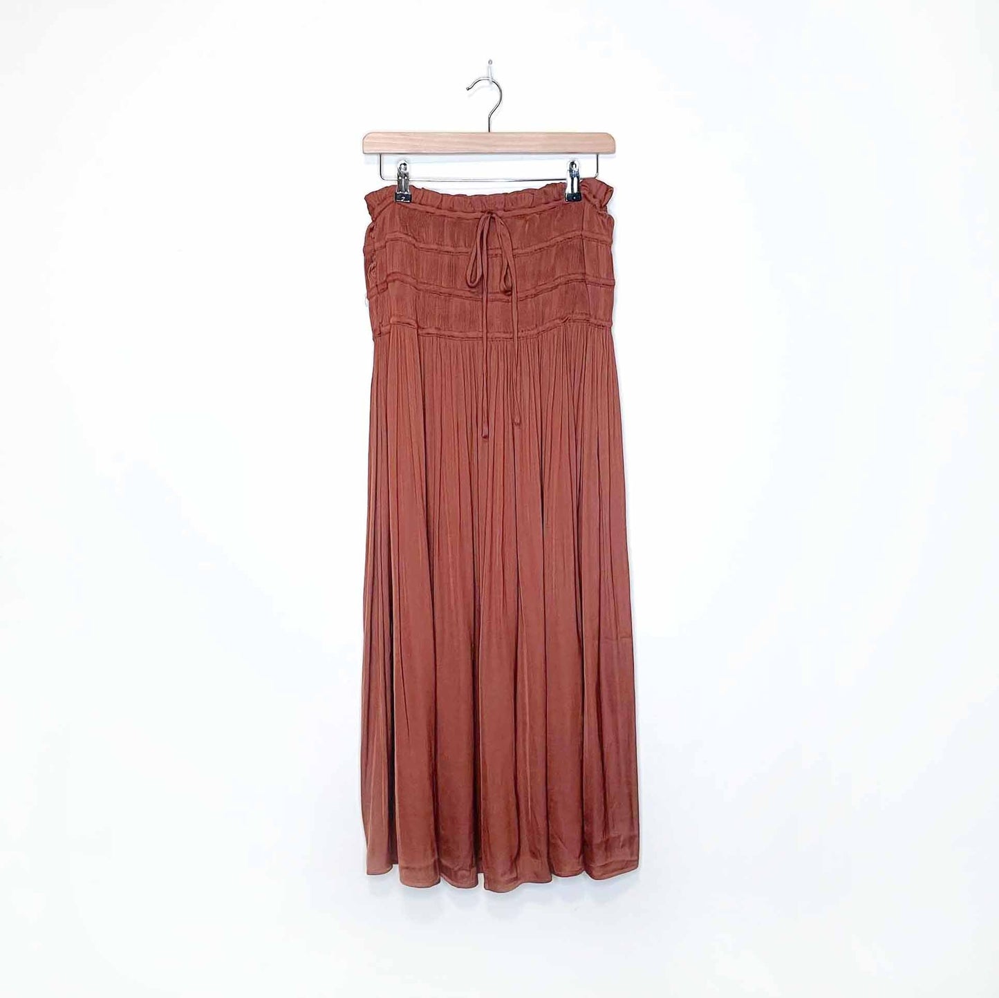 current air boho ruched waistband maxi skirt - size medium