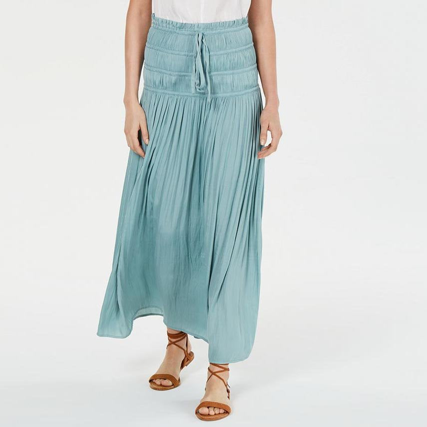 current air boho ruched waistband maxi skirt - size medium