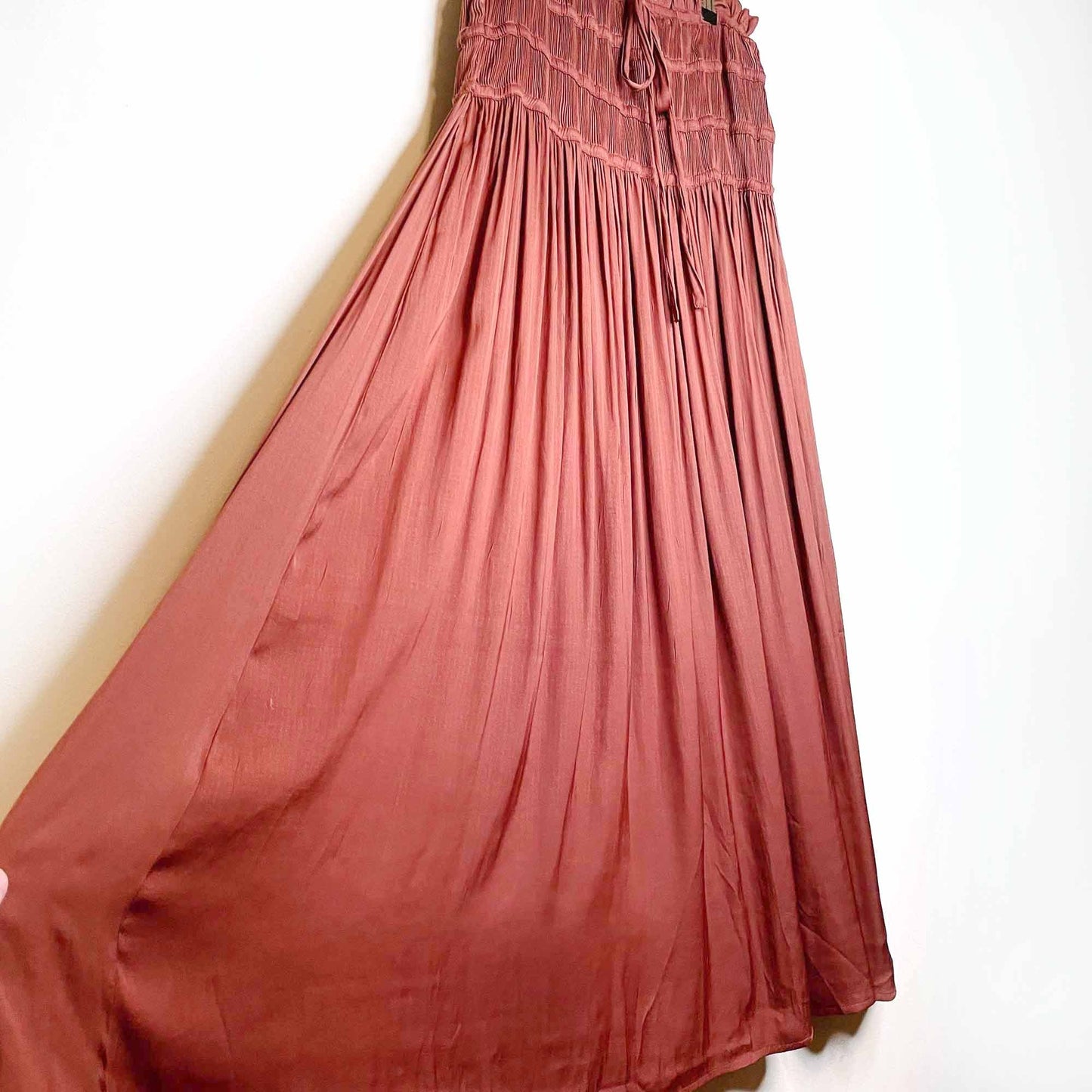 current air boho ruched waistband maxi skirt - size medium