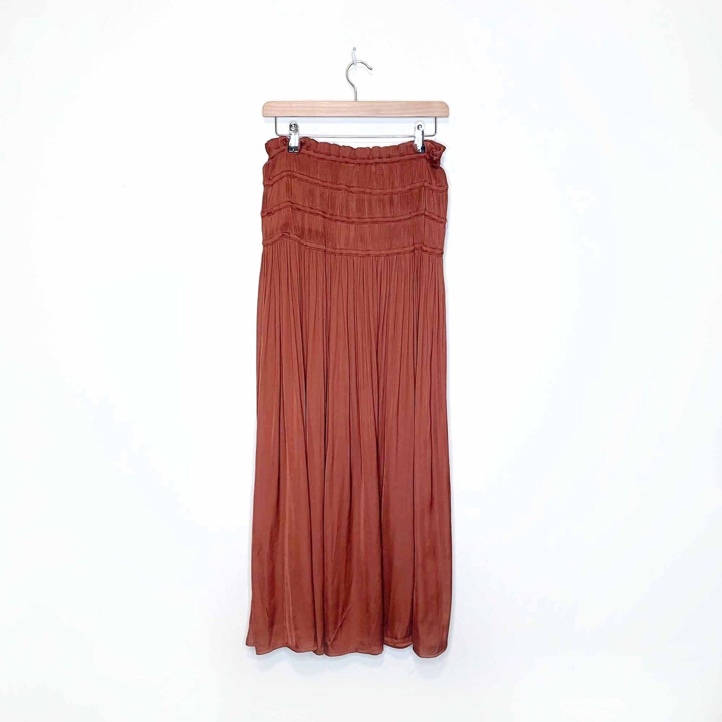 current air boho ruched waistband maxi skirt - size medium