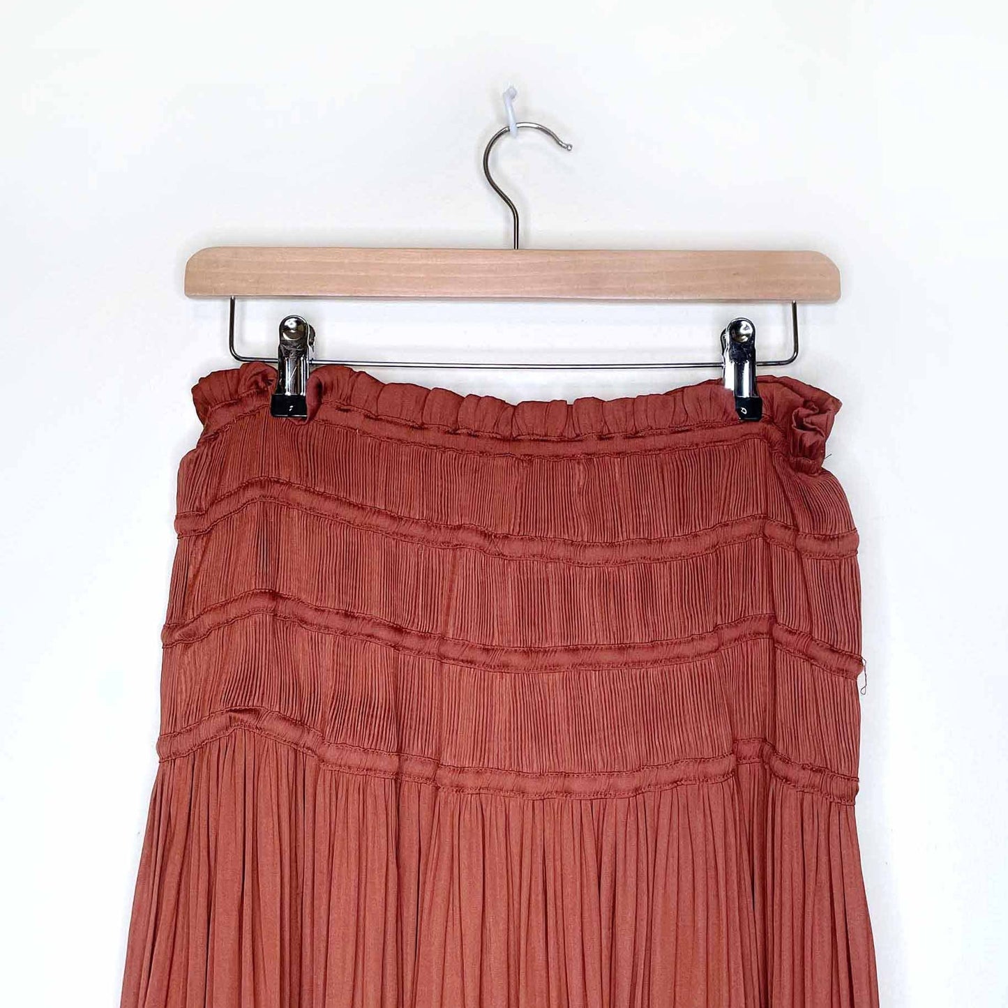 current air boho ruched waistband maxi skirt - size medium