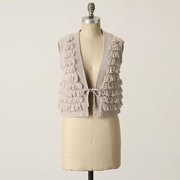 Sleeping on Snow wool loop fringe vest - size xs