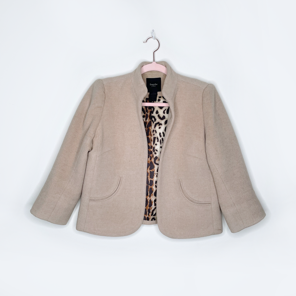 smythe camel hair cropped bolero jacket - size 10