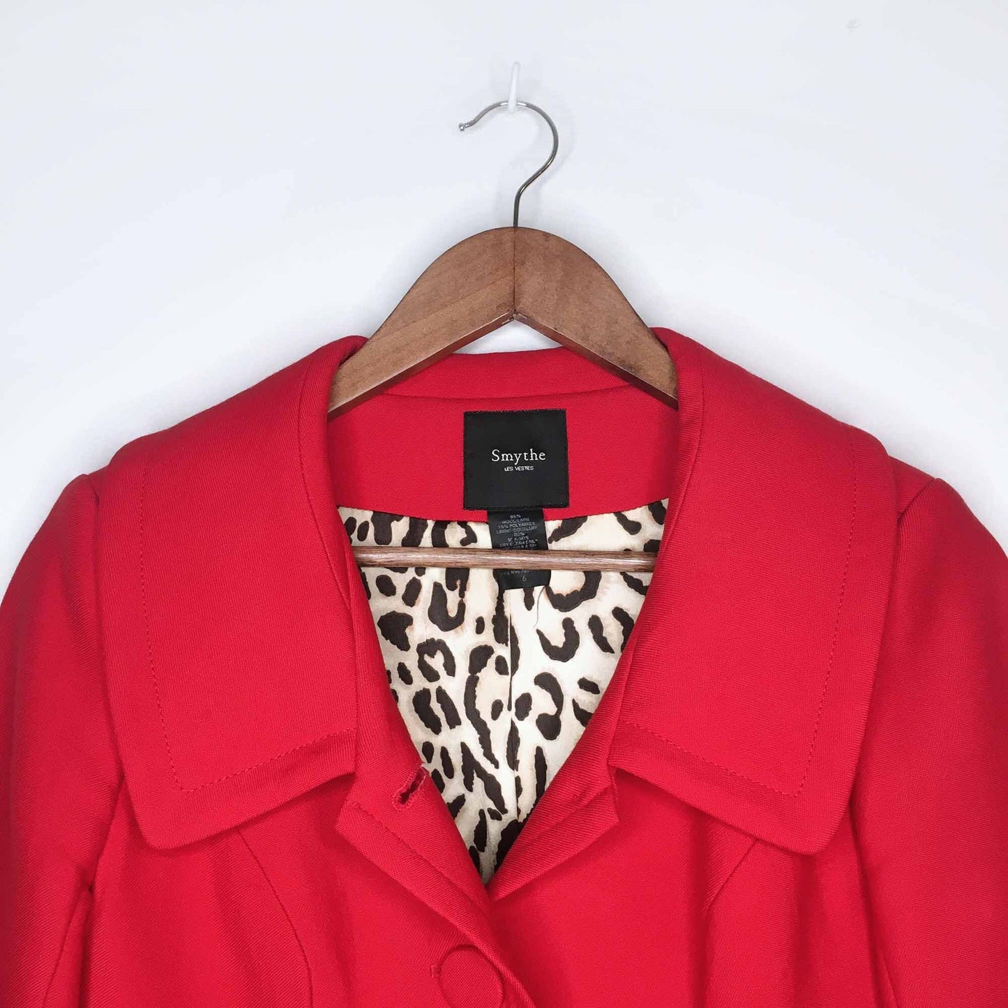 Smythe red wool pintucked short jacket - size 6