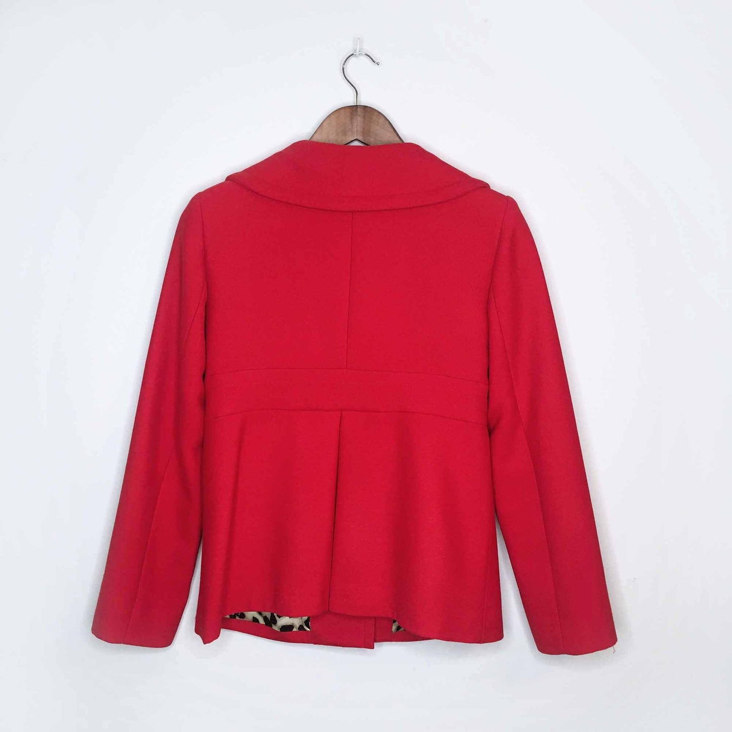 Smythe red wool pintucked short jacket - size 6