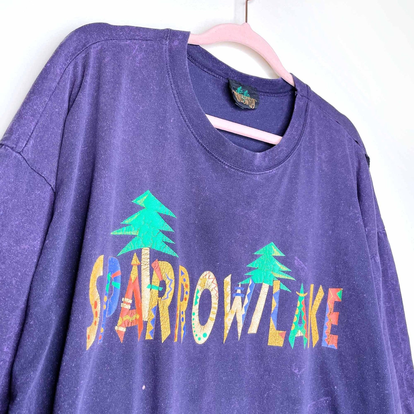 sparrowlake 90's splatter dye graphic tee - size xl