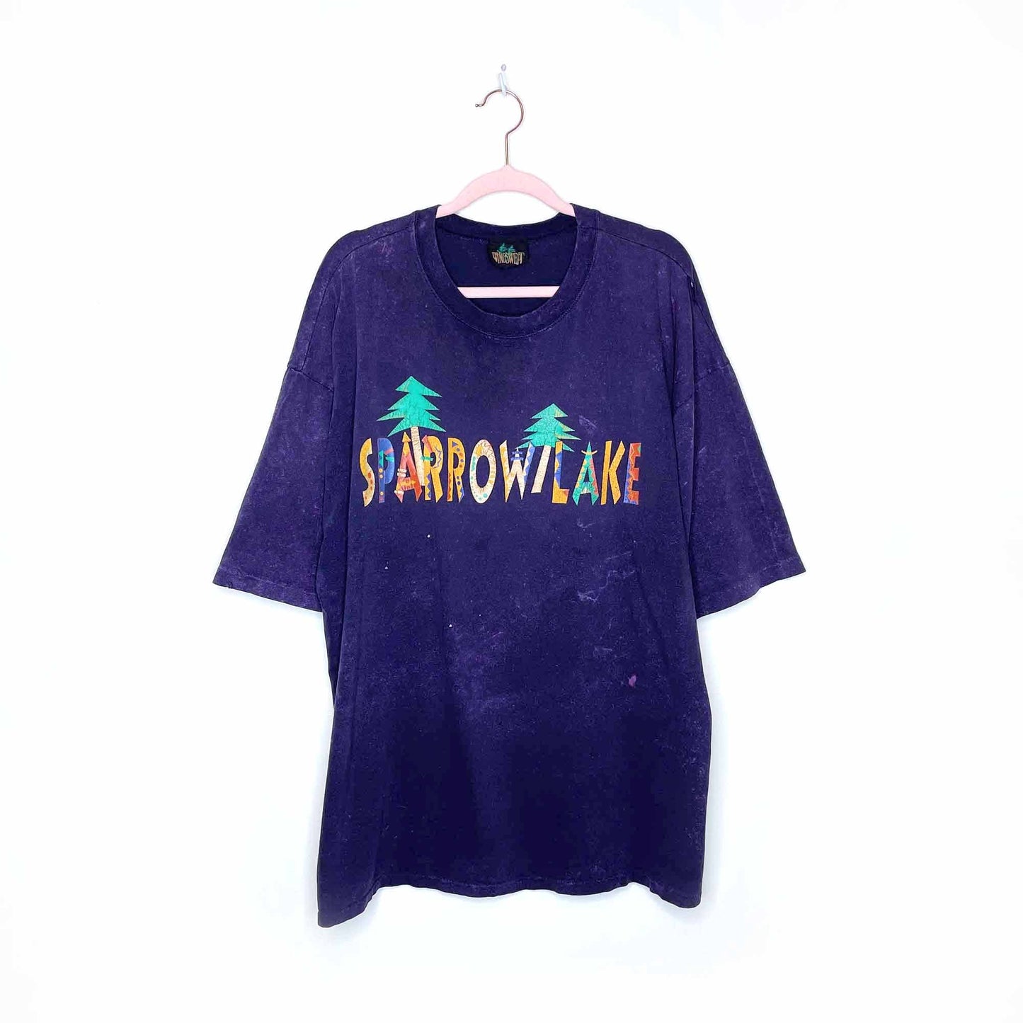 sparrowlake 90's splatter dye graphic tee - size xl