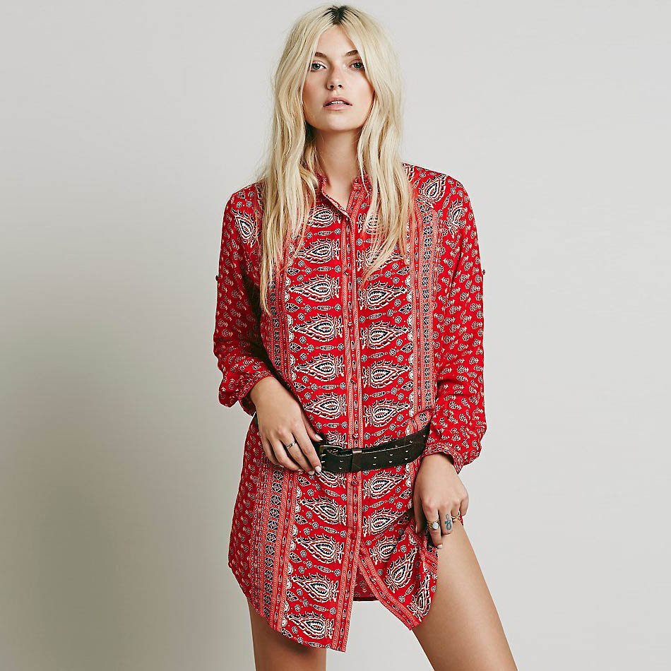 spell & the gypsy red bandana gypsiana shirt dress - size small – good ...