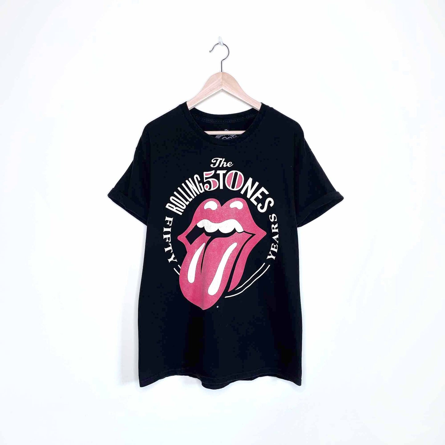 rolling stones 50th anniversary tour band tee 2013 - size large