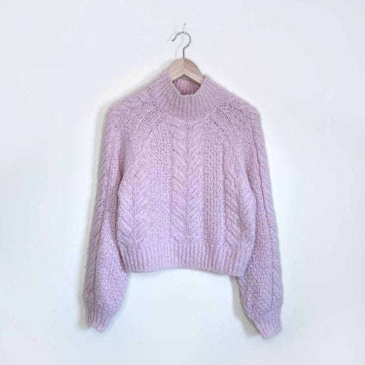 sunday best alpaca-blend mockneck cropped sweater - size small