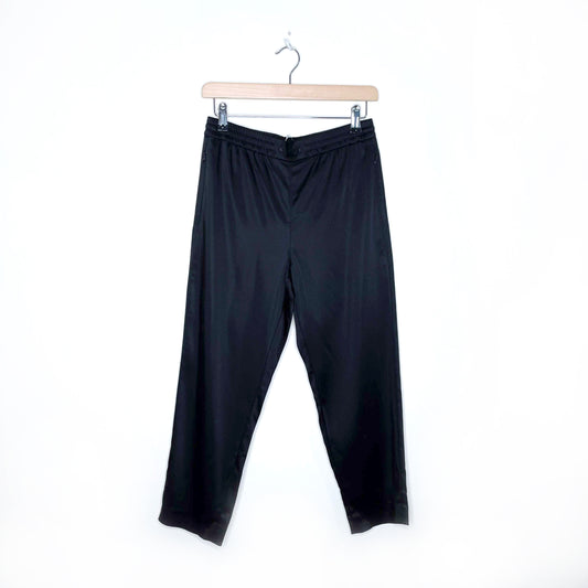 t by alexander wang black satin sweatpants - size 2