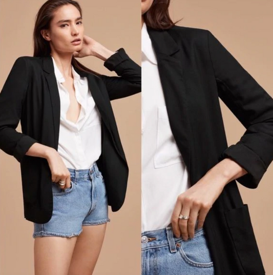 talula kent black open blazer - size 2