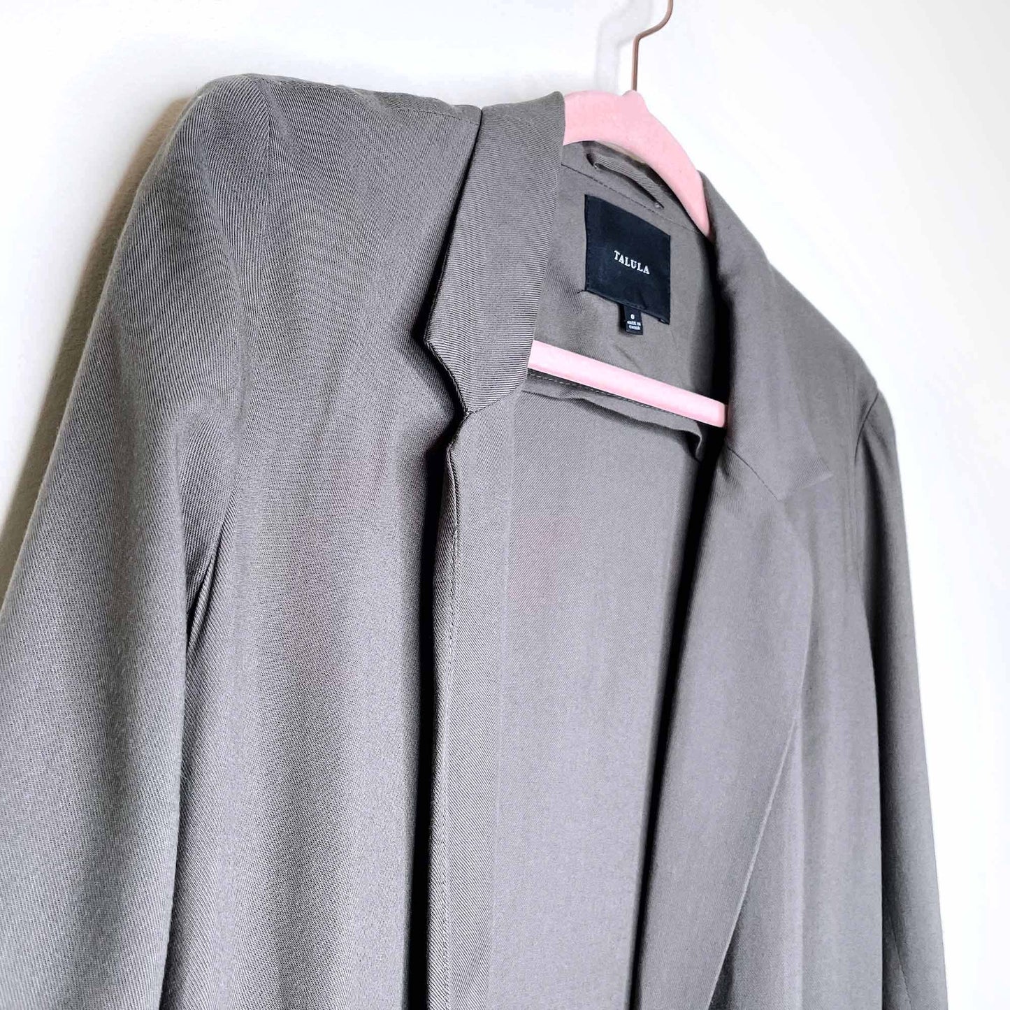 talula kent grey-green open blazer - size 0