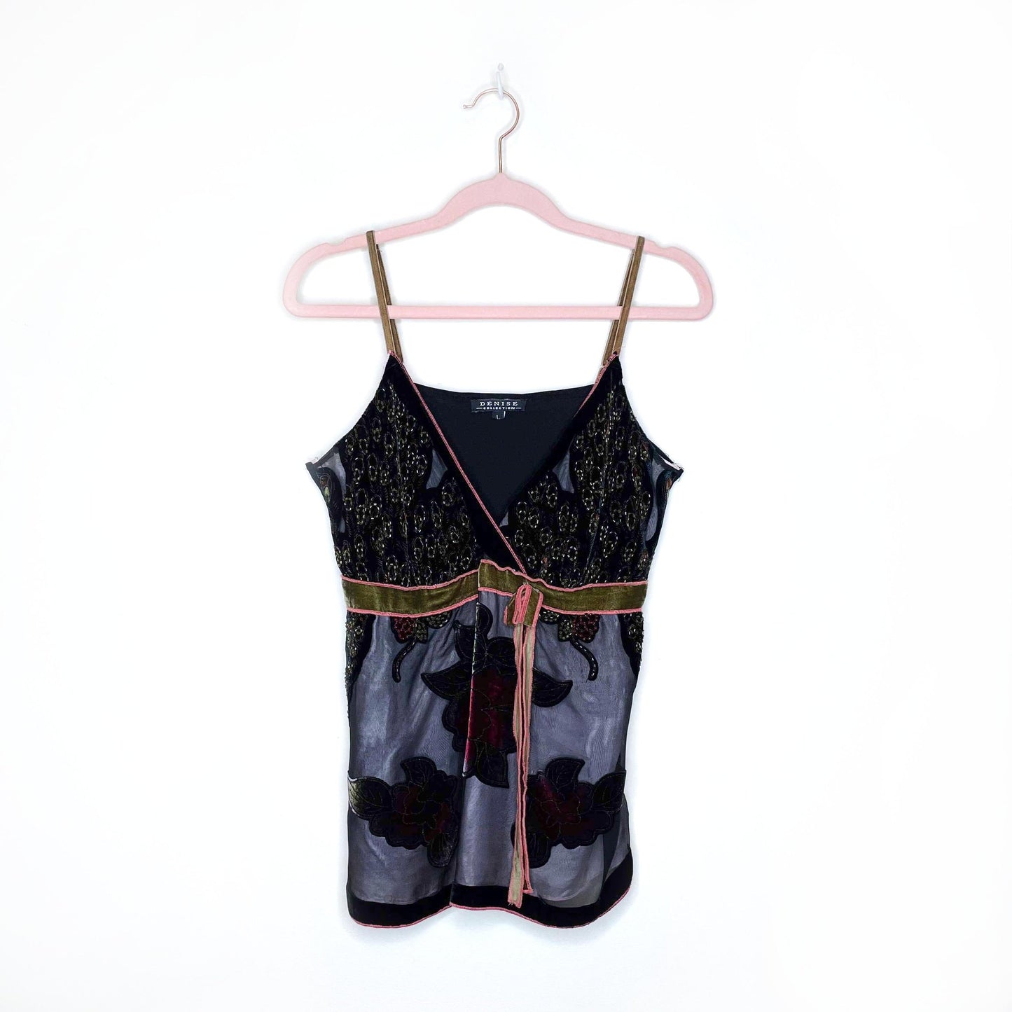 denise collection velvet beaded tank - size large