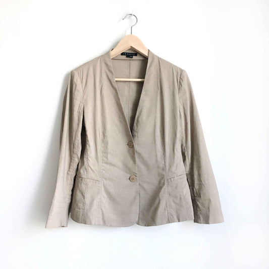 Theory Dalite Linen-blend crunch jacket - size 8