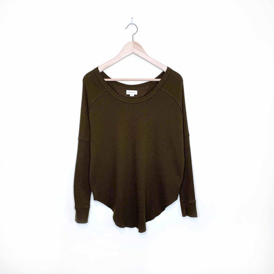 golden by tna waffle thermal henley long sleeve top - size small