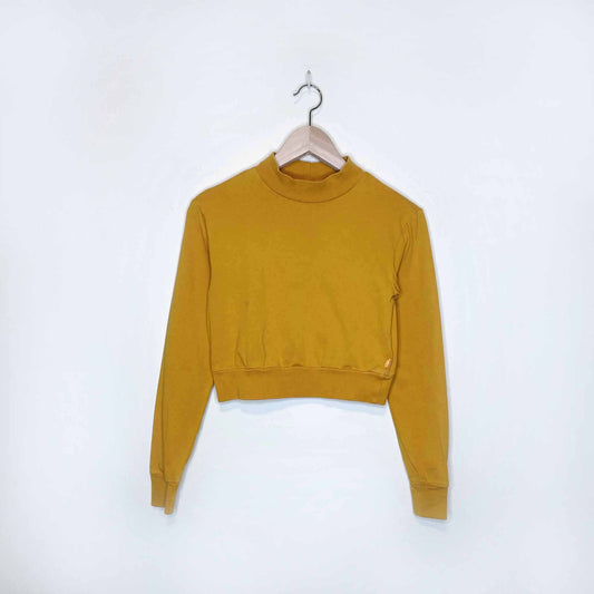 tna mockneck cropped long sleeve tee - size xxs