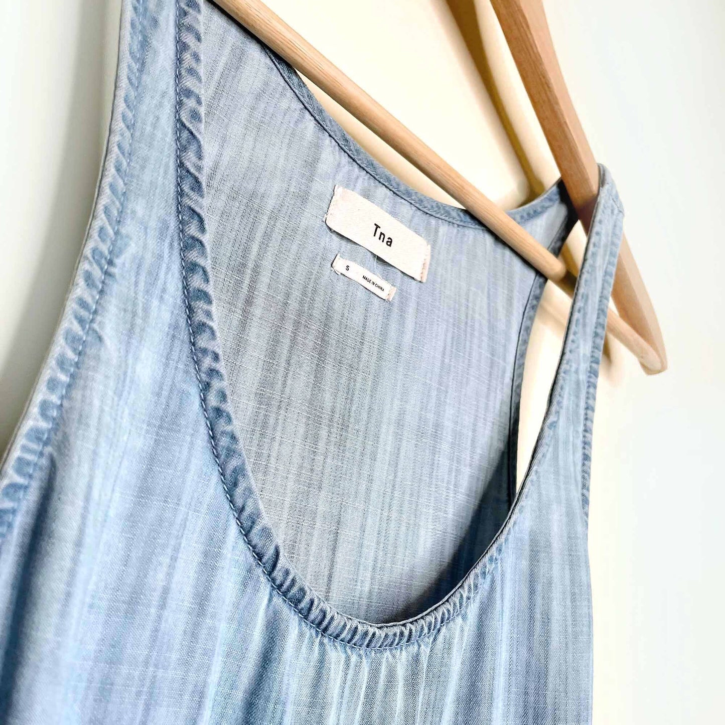 tna aritzia pentameter chambray jumpsuit - size small