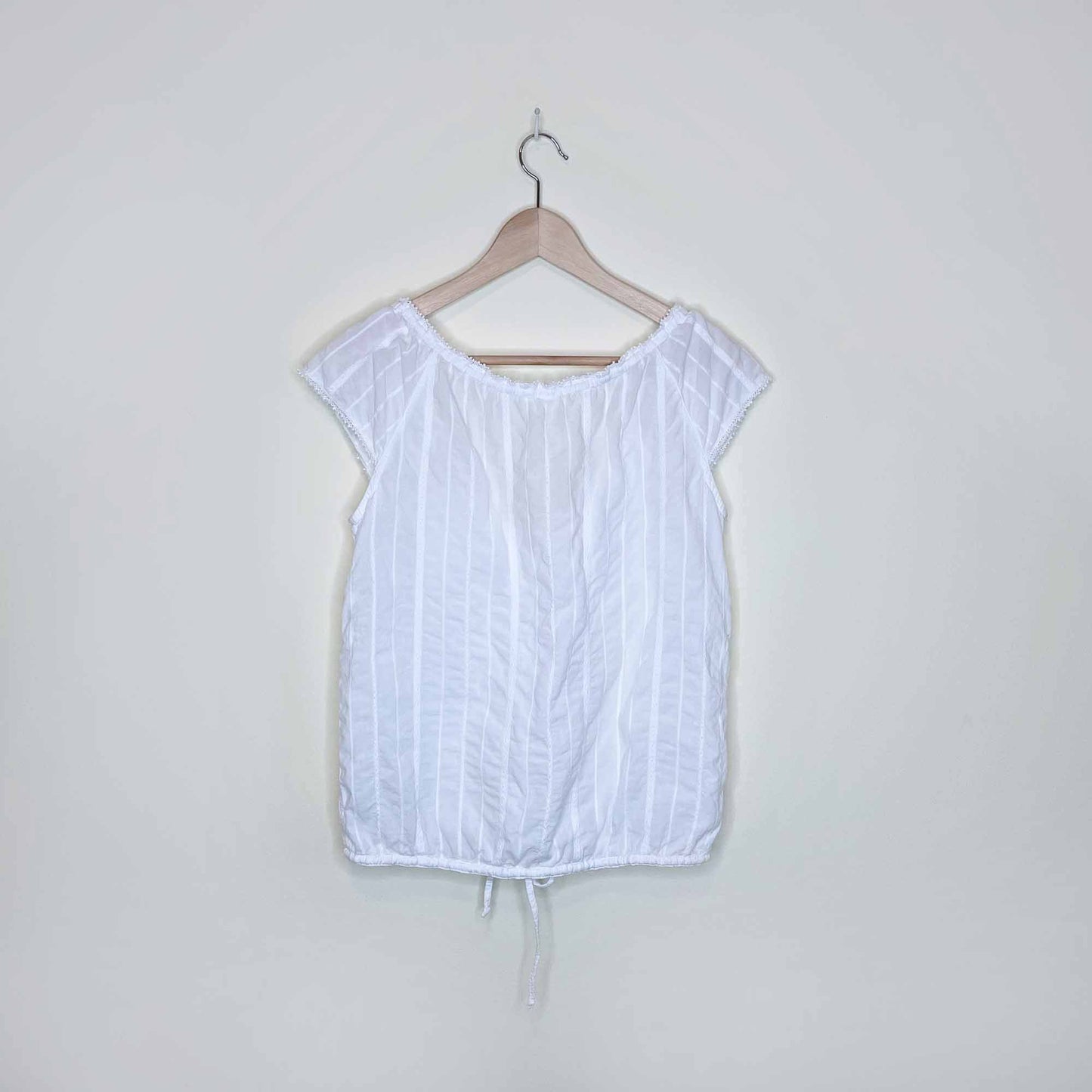 tna white summer button down cotton beach top - size large