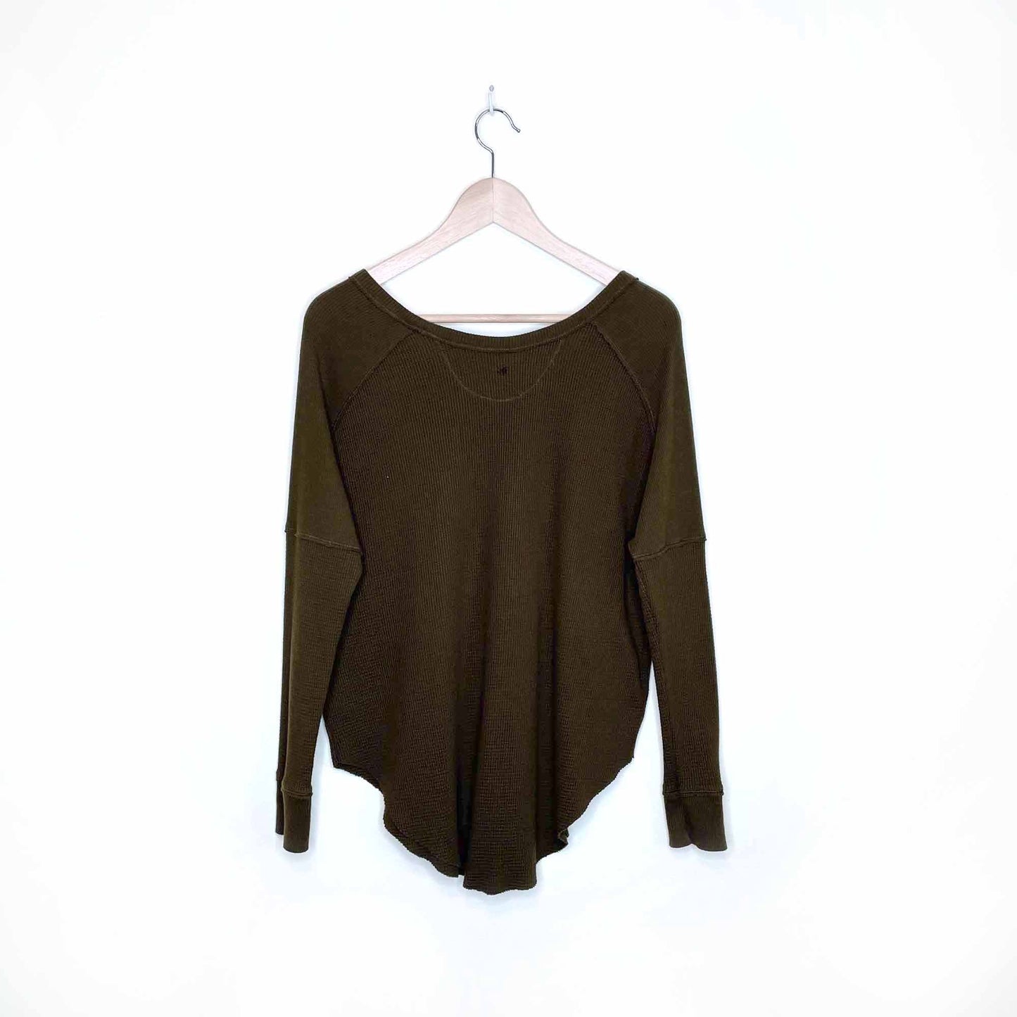 golden by tna waffle thermal henley long sleeve top - size small