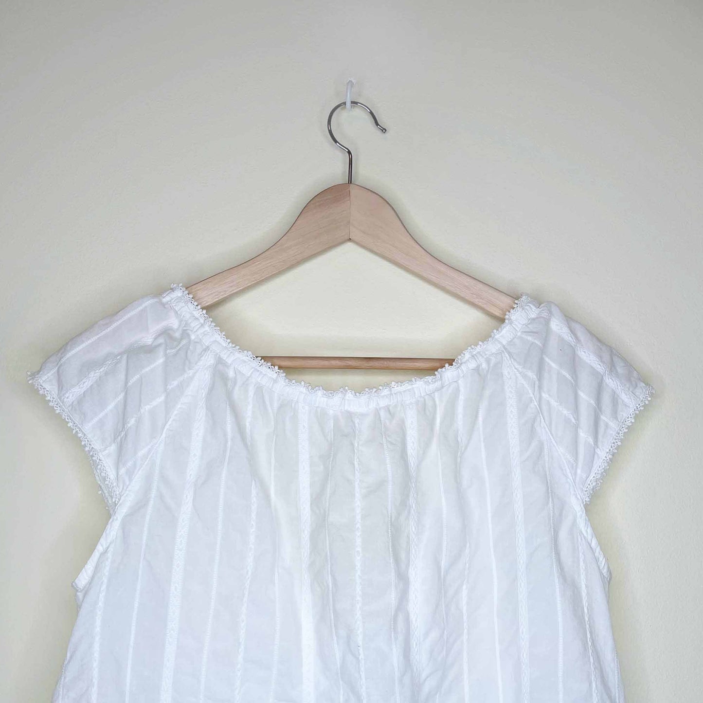 tna white summer button down cotton beach top - size large