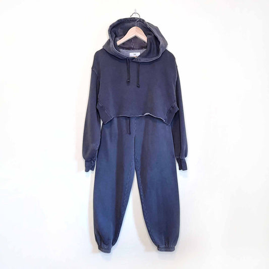 aritzia tna cozy af hoodie and sweatpants set - size 1/xs